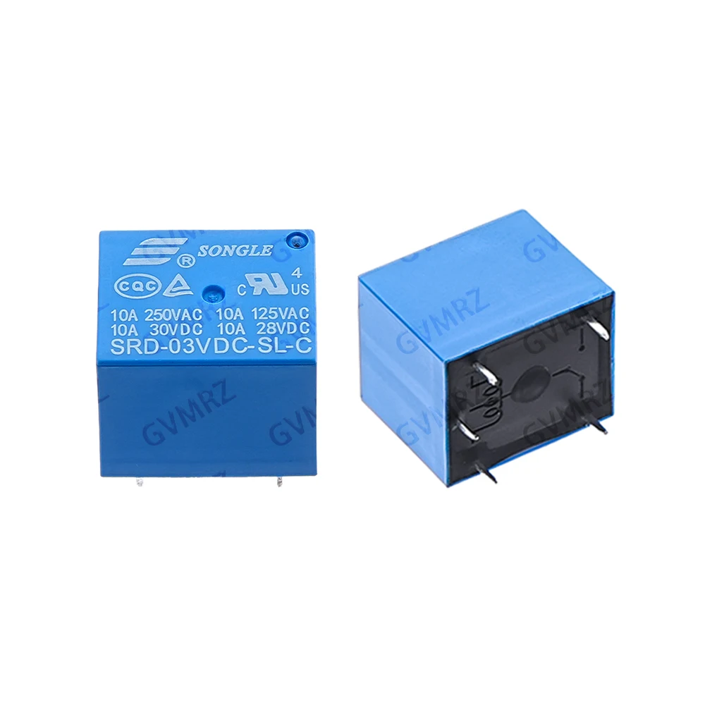 10PCS 3V Relays 10A 250VAC 5PIN SRD-12VDC-SL-C SRD-03VDC-SL-C SRD-05VDC-SL-C SRD-06VDC-SL-C SRD-09VDC-SL-C 12V 24V 48V 5V 6V 9V
