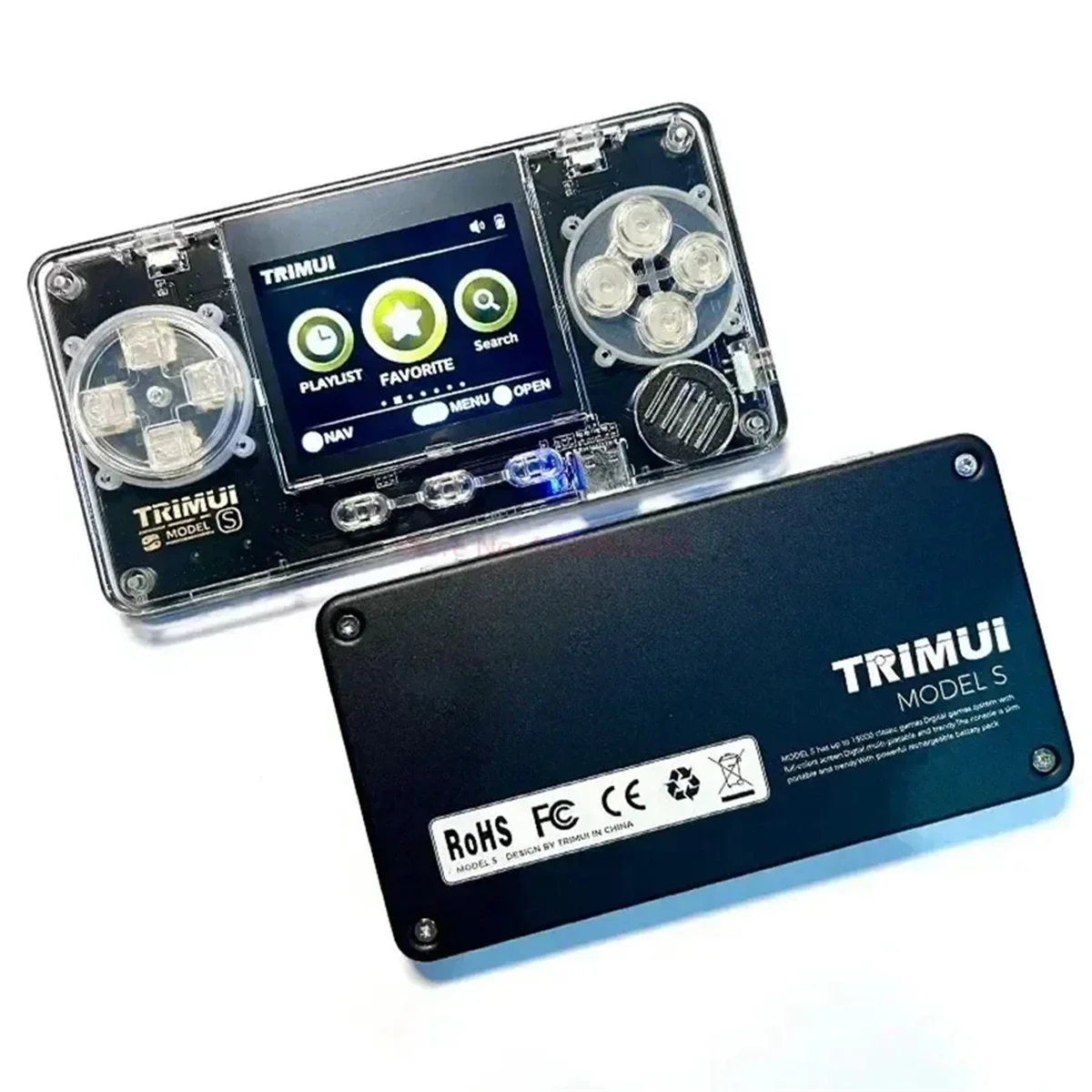 SLQZT Modello S Macchina da gioco portatile Schermo Ips da 2 pollici Mini macchina per carte portatile nostalgica estremamente compatta (Argento)