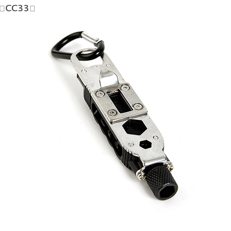 [CC33」 سلسلة مفاتيح صغيرة متعددة الوظائف EDC أدوات جيب محمولة من الفولاذ المقاوم للصدأ 1 قطعة {2025}