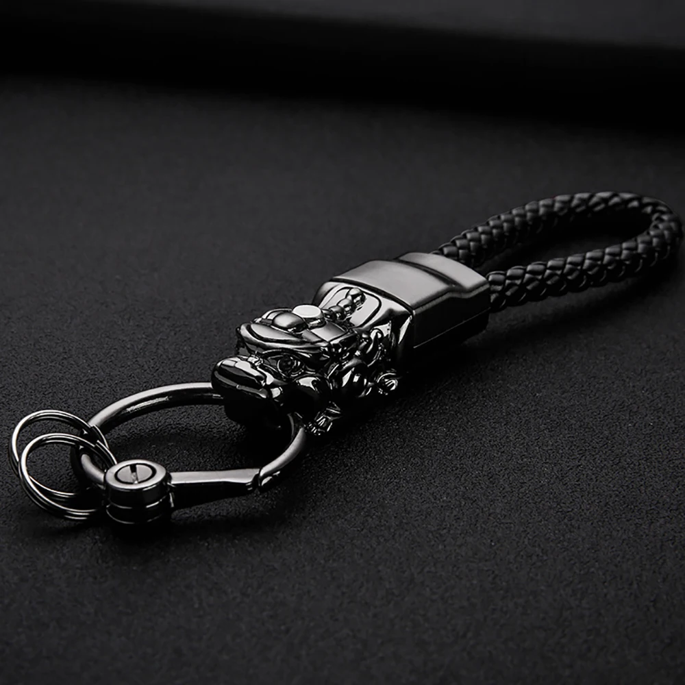 Luxury Men Custom Key Chain Car Key Ring Holder Best Gift Jewelry Genuine Leather Rope Keychains Bag Charm Pendant Best Gift