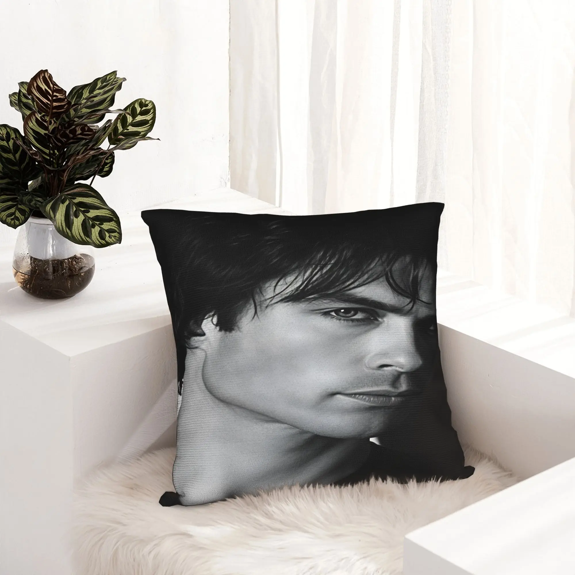 VIKAMA Vampire Diaries Damon Portrait Pillow Cover  Comfy Cushion Cover Morden Pillow Case For Sofa Bedroom Home Decor