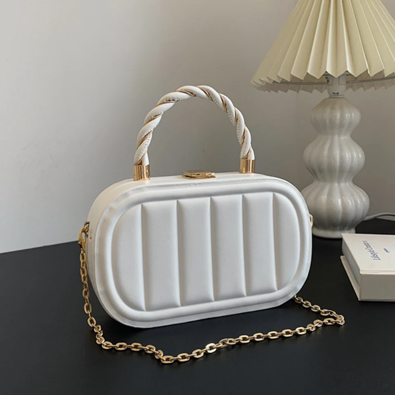 2024 Fashion Chain Box Bag Women Handbags Luxury Designer Pu Leather Shoulder Crossbody Bag Casual Spring and Summer Small Purse