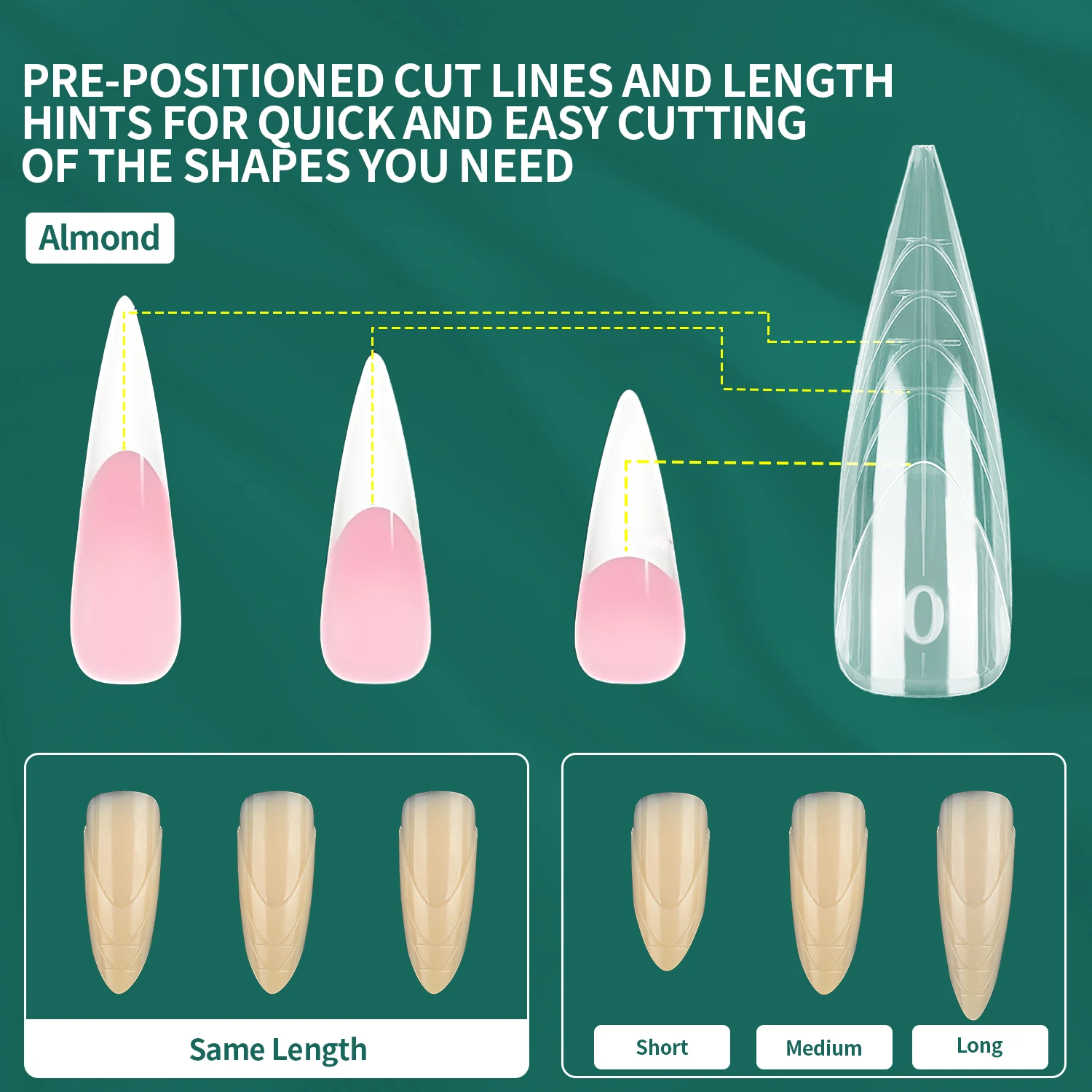 แม่พิมพ์เล็บปลอม Nailpop Insert Dual Shape Assassin แบบฝรั่งเศส 150 ชิ้น 15 ขนาด สำหรับต่อเล็บมือแบบมืออาชีพ ใช้กับอะคริลิกและเจล