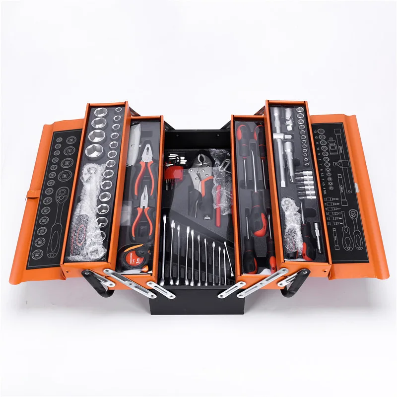 

85 pieces ratchet wrench pliers set carrying case auto repair toolbox