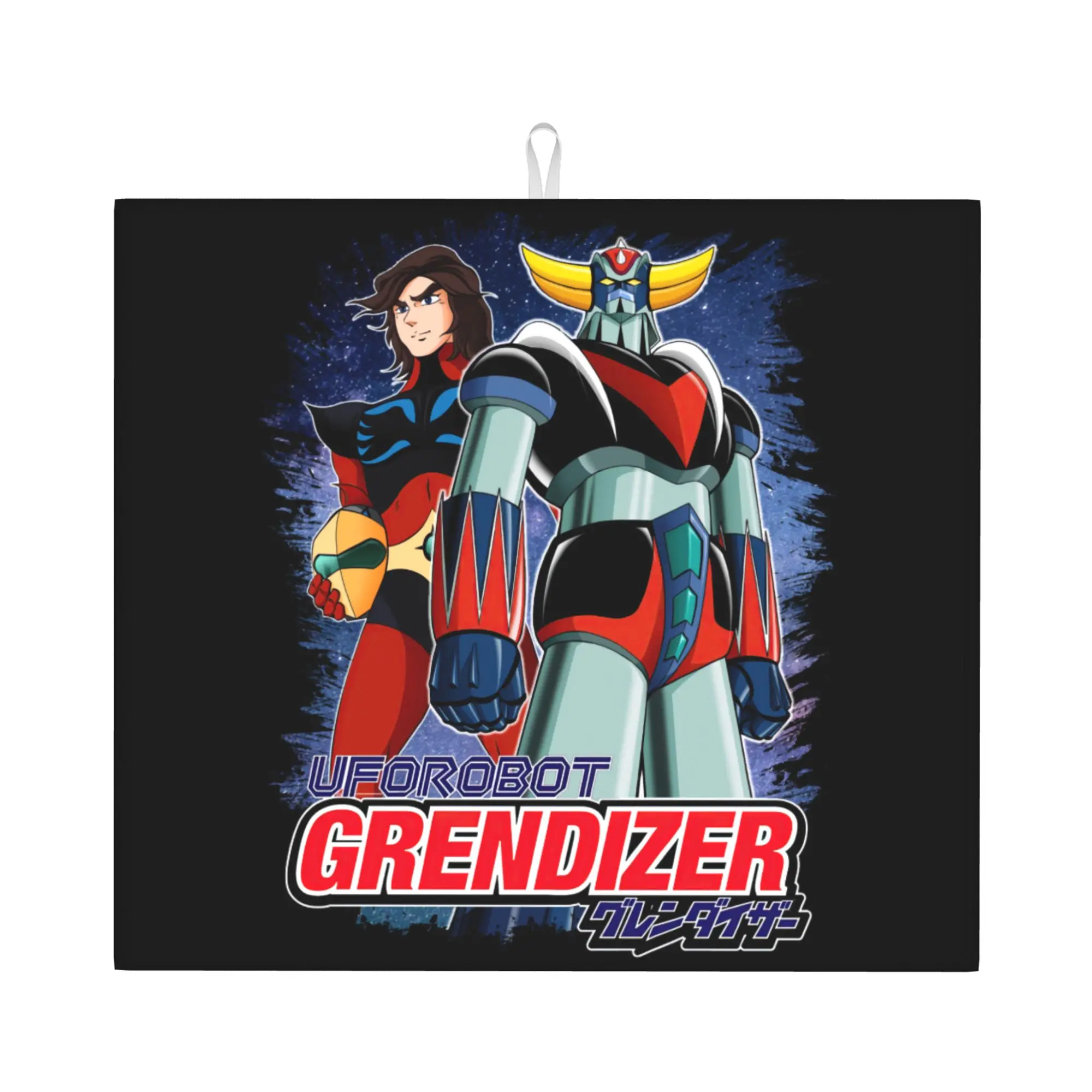 Drying Mat For Kitchen Goldorak Grendizer Actarus Barware Tableware Reusable UFO Robot Goldrake Washable Kitchen Sink Drying Pad