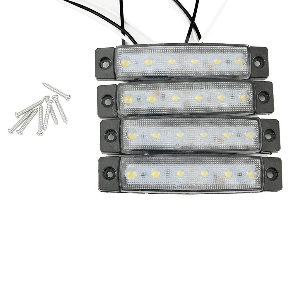 4PC Marine Grade 12 Volt Large Waterproof Cool White LED Courtesy Lights Set   100 * 20 * 8mm Auto Acesssories