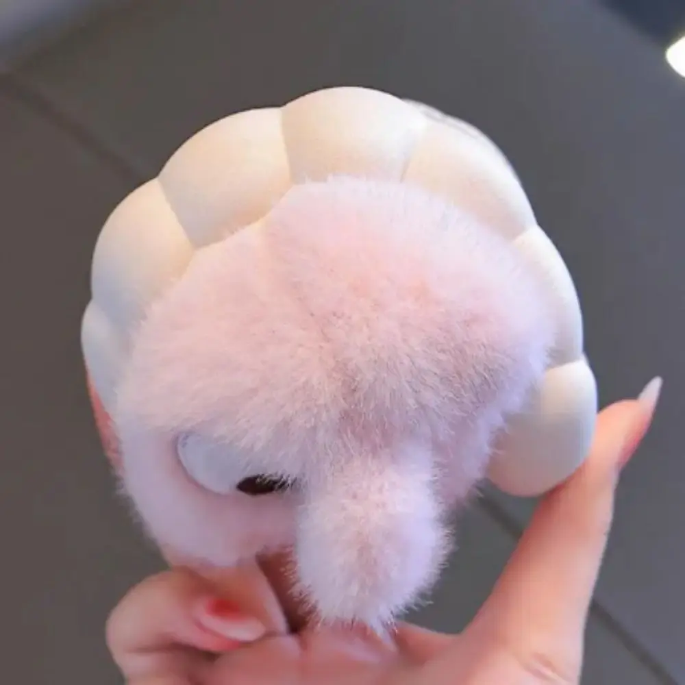 شباشب أرنب دافئة مريحة من الفرو الصناعي مضادة للانزلاق شباشب للأطفال ذات عيون كبيرة مقاومة للماء شباشب شتوية للأولاد والبنات