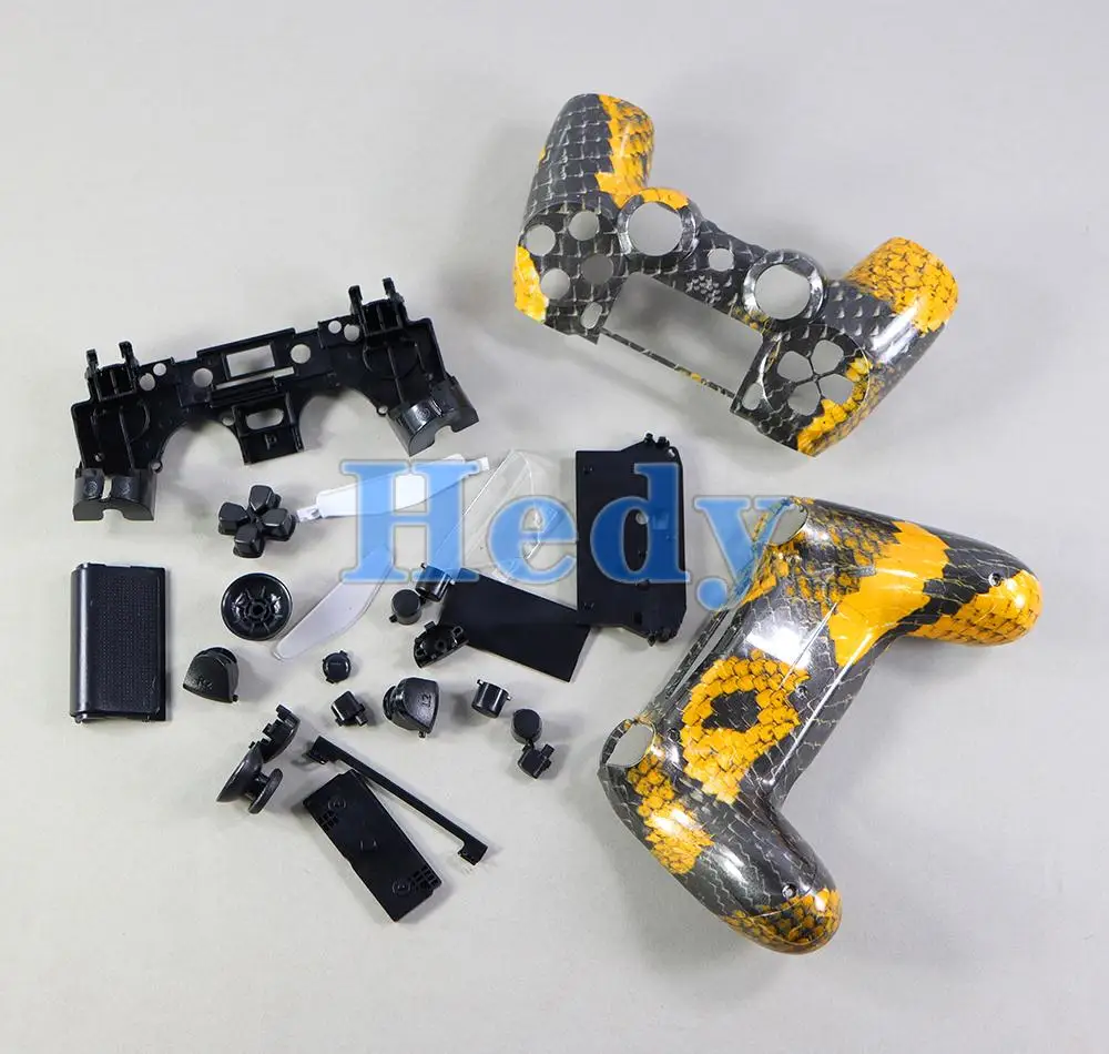 1 Juego de funda carcasa completa con botón para PS4 2,0 JDS 001 JDM 011 cubierta frontal trasera para controlador Sony PS4