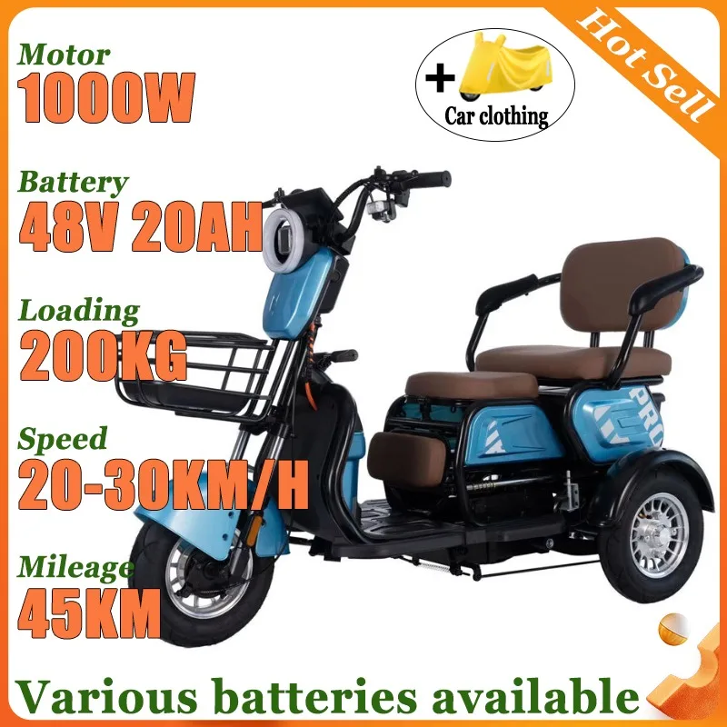 Adult Comfortable Seat Commuting Tricycle 1000W High Power Motor Elderly Household Electric Scooter Disabled Flowing Scootmobiel