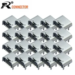 10pcs/lot USB Type C 6 Pin SMT Socket Connector USB 3.1 Type-C Female Placement SMD DIP for PCB design DIY high current charging