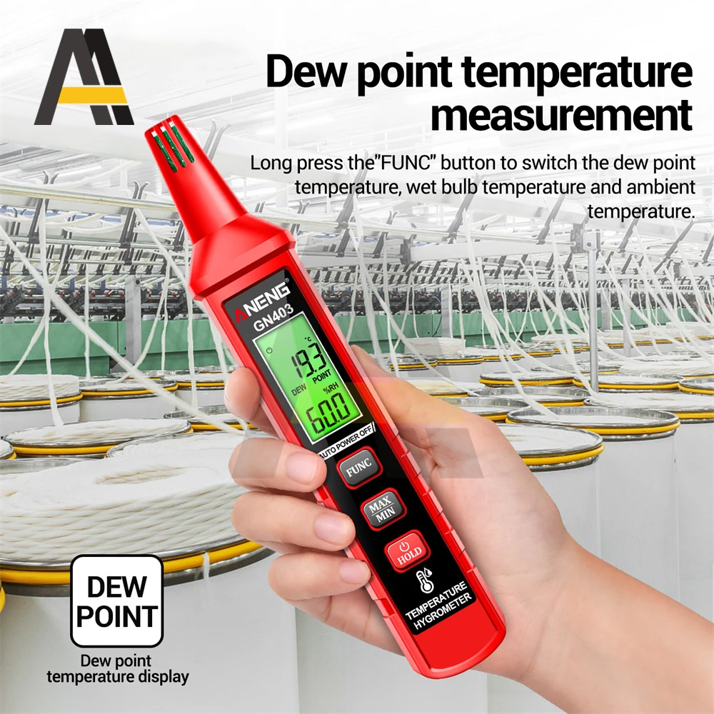 ANENG GN403 Industrial Digital Temperature Gas Leakage Analyzer Humidity Meter High Sensitivity Sensor Temperature Hygrometer