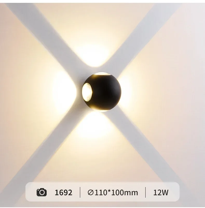 Round Square Modern Wall Lights Garden Porch Ip65 Waterproof Up Down Lighting Outdoor Led Bedroom Lamp Wall Decor