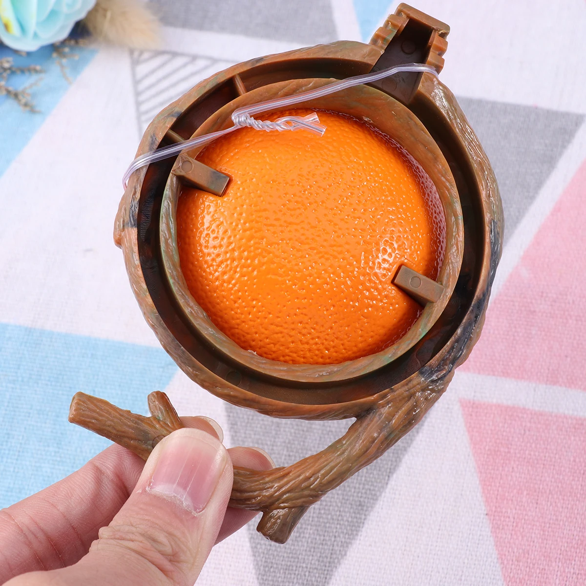 

Orange Shaped Bird Durable Pet Food Container For Birds Hamsters Rabbits Squirrels Mice Fruit Style Feeding Bowl Outdoor Indoor