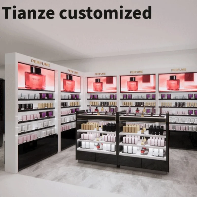 

Customized-Customized Retail Store Wooden Display Shelves Rack Commercial Perfume Store Furniture Personal Care