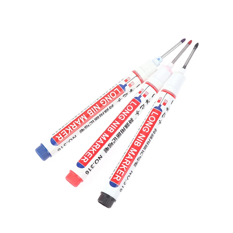 1 Stuk Zwart Blauw Rood Permanente Marker Pennen Diepe Gat Marker Voor Hout Steen Plastic Leer Glas Steen Metaal Kunst Marker