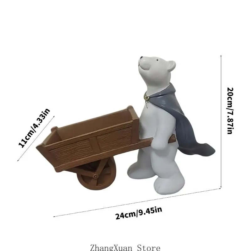 Bärenstatue aus Kunstharz in Holzoptik für Eingangsregal, Schreibtisch-Präsentationsfigur, Beistelltisch, Flurtisch oder – Detail 6
