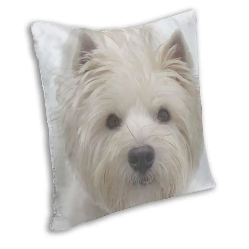 Cute Westie Dog Cushion Covers Sofa Home Decorative West Highland White Terrier Puppy Square Throw Pillow Cover 45x45cm