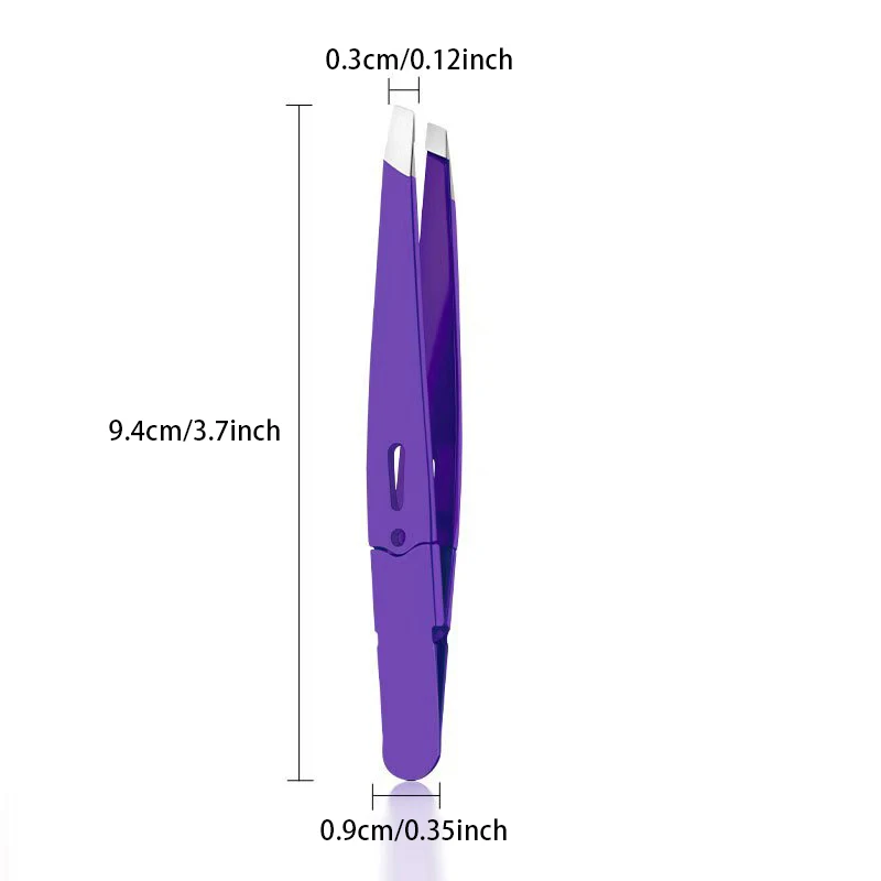 Pincettes colorées de précision en acier inoxydable, pour épilation du visage des sourcils, éclat, pointe inclinée pour points noirs, pointe d'angle