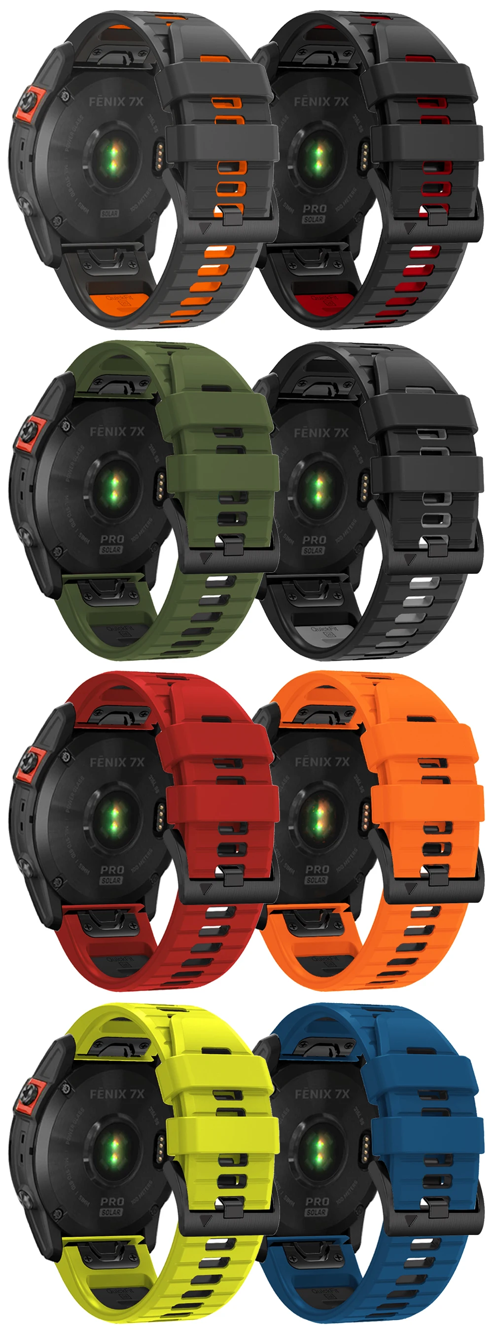 22 26 MM Silikon Armband Armband Für Garmin Fenix 7 7X 6X 6 Pro 5 5X Plus Epix Gen2 Enduro 2 Armband QuickFit Release Bracele – Detail 6