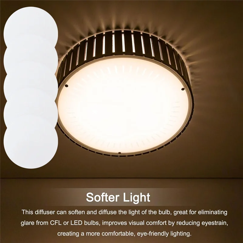 ABBY-DIY تعديل الضوء لأباجورة الطبل- 5 قطعة LED عاكس الضوء الناشر عاكس الضوء الاكريليك لأضواء السقف