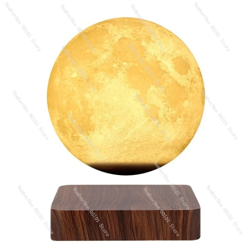 Magnetic Levitation Moon Lamp 14cm, 3D Printed Floating Moon Night Light for Bedroom and Home Decoration