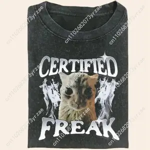 Funny Animal Retro Tshirt Man Woman High Quality Vintage T Shirt Cotton Short Sleeves Fashion T-shirt Soft Breathable Tops