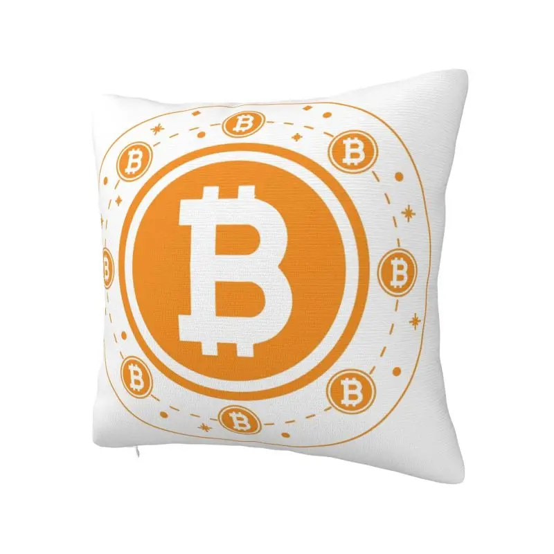 Crypto Bitcoin Magic Pillow Case 45x45cm Cryptocurrency Blockchain Btc Gift Modern Cushion Cover Car Pillowcase