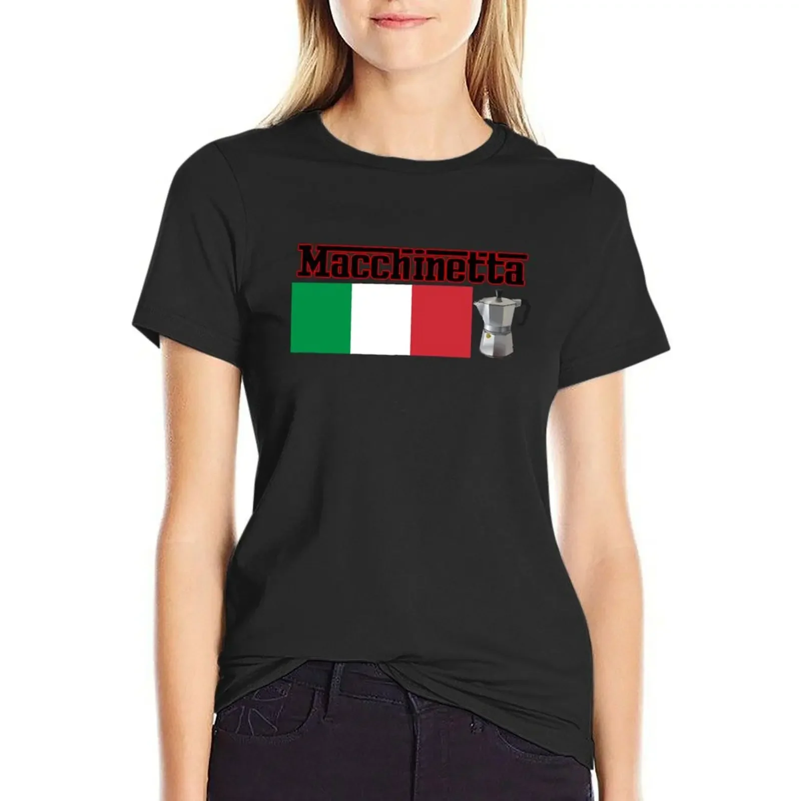 

Coffee/Macchinetta/Espresso/Moka Italian pride T-Shirt oversized shirts graphic tees workout shirts for Women loose fit