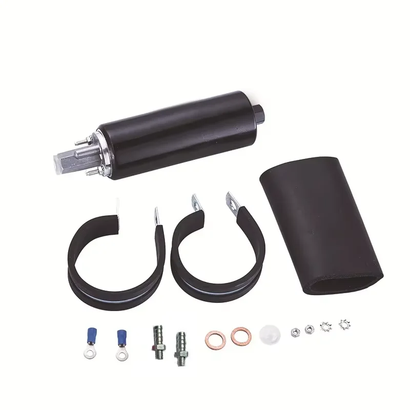 Universal High Flow & Pressure External Inline 255LPH Fuel Pump GSL392 28-3012 6AN Fittings Kit