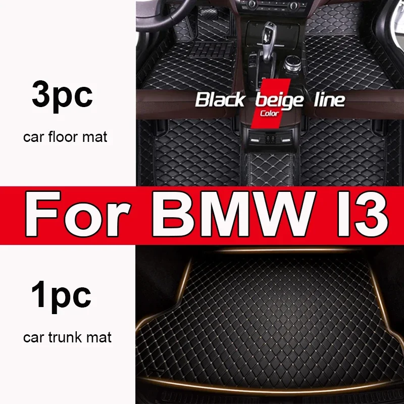 

Thickening Custom Automotive Car Floor Mats For BMW I3 2011 2012 2013 2014 2015 2016 Auto Luxury Leather Men Women Car Mats Full