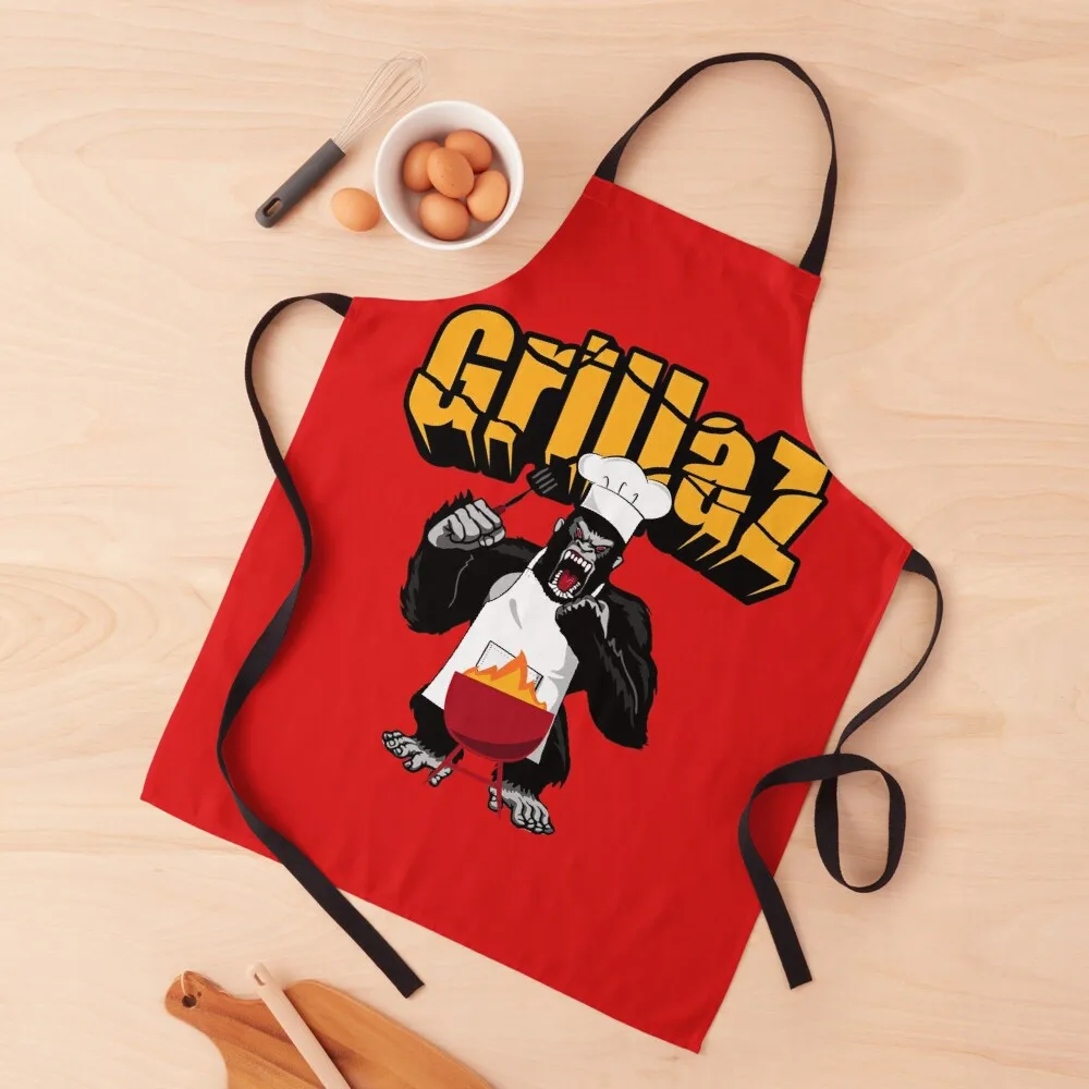 

Gorilla Grilling Apron Teacher Apron Woman Work Apron Kitchen Items