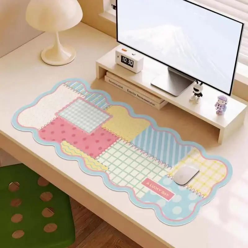 Cartoon illustration mouse pad oversized cute girl dormitory computer table pad large keyboard pad