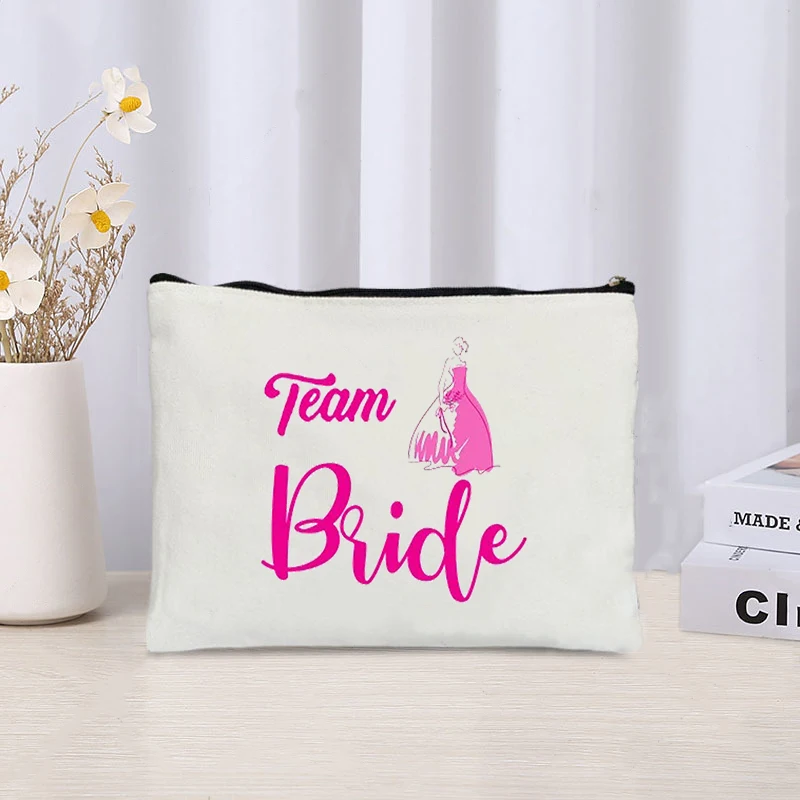 Hadiah untuk tim tas pengantin perjalanan kosmetik kantong tas Organizer ritsleting pengiring pengantin pernikahan Souvenir wanita tas perlengkapan mandi glamor