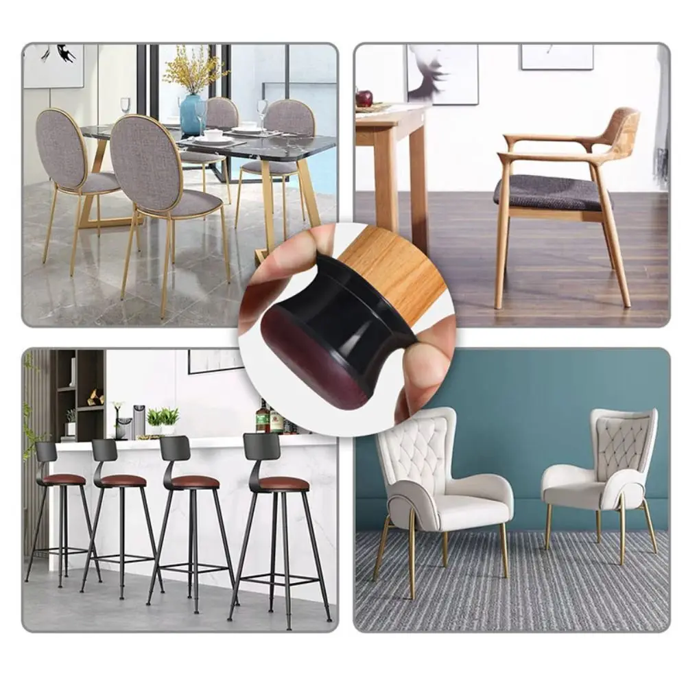 Wrapped Felt Bottom Chair Caps Cover Non-Slip Reduce Noise Chair Leg Cover Silicone Thickened Chair Leg Floor Protector