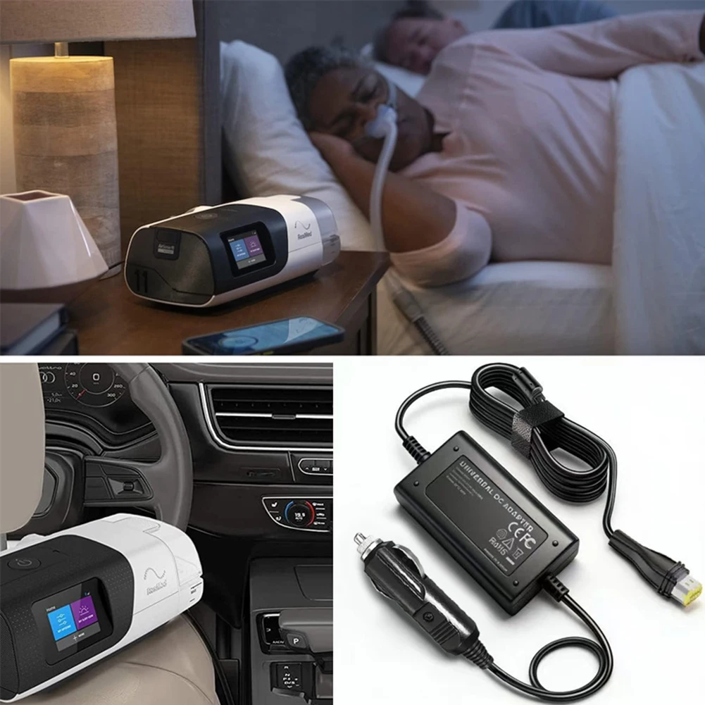 12V/24V Car Charger USB C Compact And Lightweight For Travel Storage Emergency Power Outage Backup, CPAP Power Cord Replacement