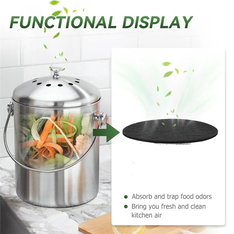 

Фильтр для контейнера для компоста AB51, фильтры 6,7 дюйма для кухонного ведра для компоста, домашний столешница, фильтр для ведра для компоста, 12 шт.