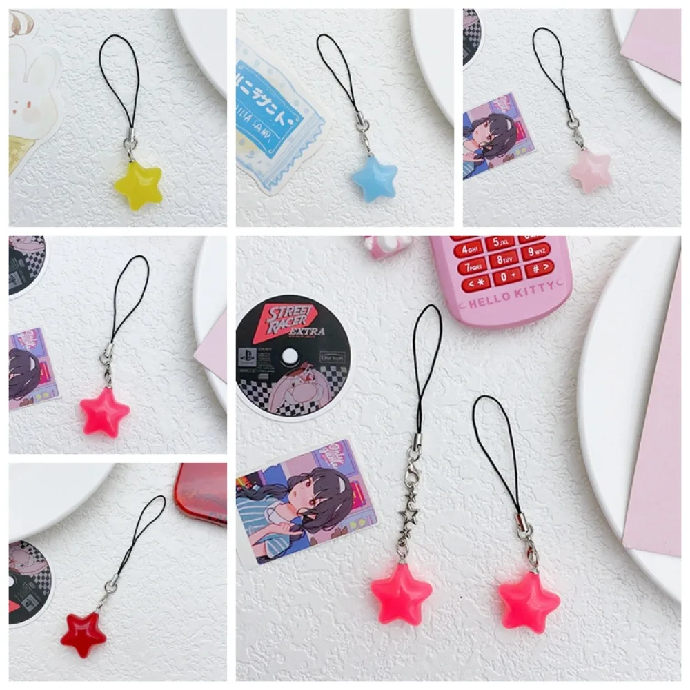 Star Star Phone Strap Pendant Keychain Phone Hanging Rope Universal Candy Color Mobile Phone Chain Telephone Jewelry