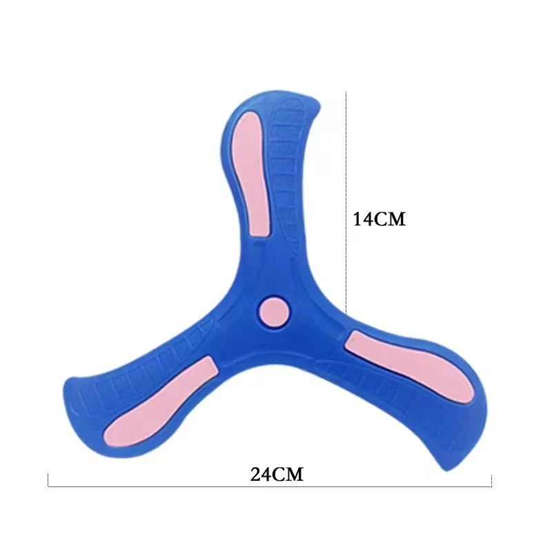 Bumerangue EVA macio para crianças, brinquedo interativo ao ar livre, arremesso manual, cruz de três folhas