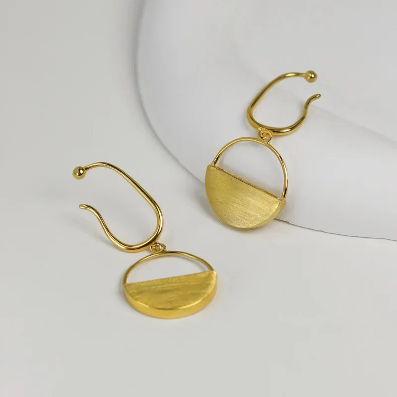 أقراط من الفضة الإسترليني نصف دائرية على شكل زهرة قابلة للترتيب على شكل سفينة زهور #5