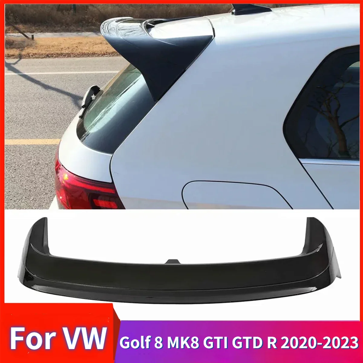 

Для VW Golf 8 MK8 GTI GTD R 2020-2023 Автомобильный спойлер багажника, крыло CS ClubSport Style, спойлер на крышу, комплект тюнингового кузова