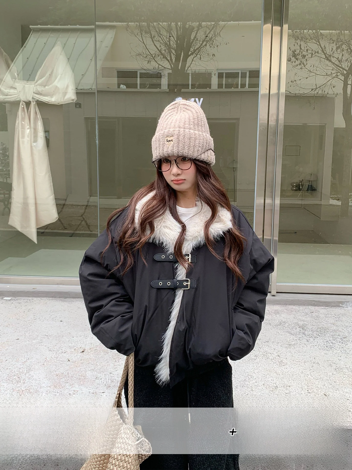 

Оранжевое дерево, где красивый американский воротник с меховым воротником, хлопковая куртка, зимняя женская свободная повседневная хлопковая одежда, пальто