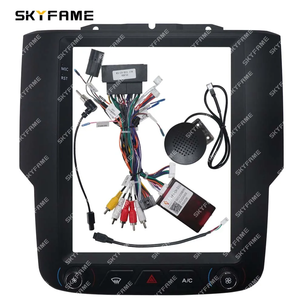 SKYFAME 9.7 inch Car Frame Fascia Adapter Canbus Box Decoder Tesla Android Radio Dash Fitting Panel Kit For Dodge RAM 1500 2500