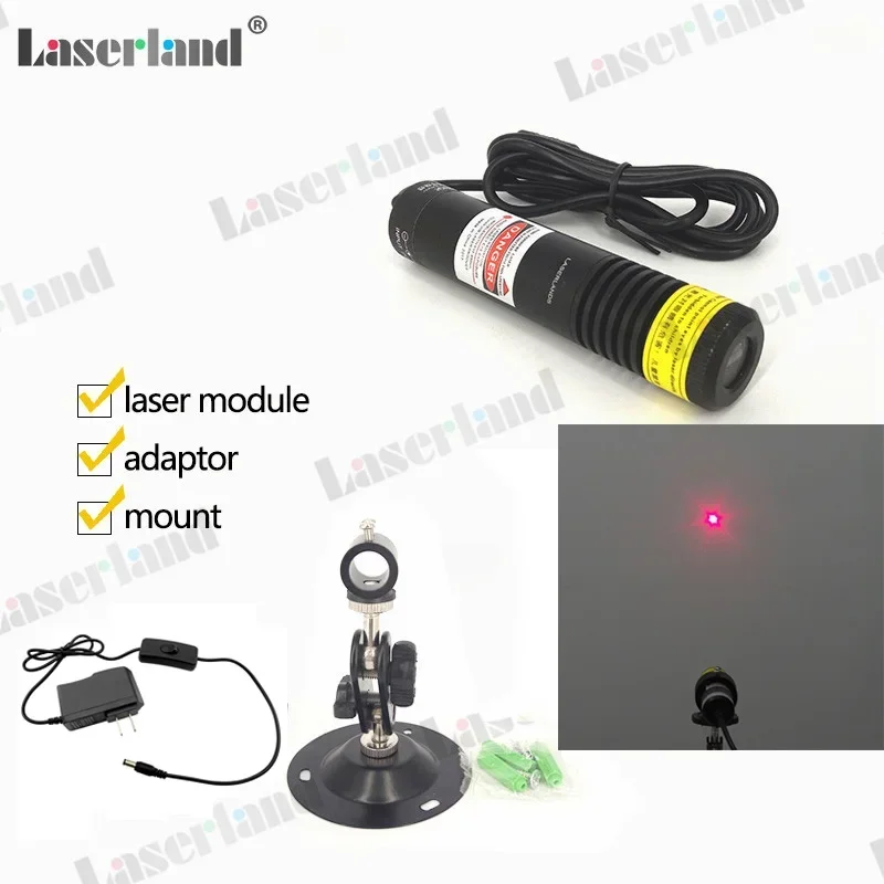 

648nm 650nm 200mW Red Laser DOT Module Diode LD + mount+ adapter 22X120mm