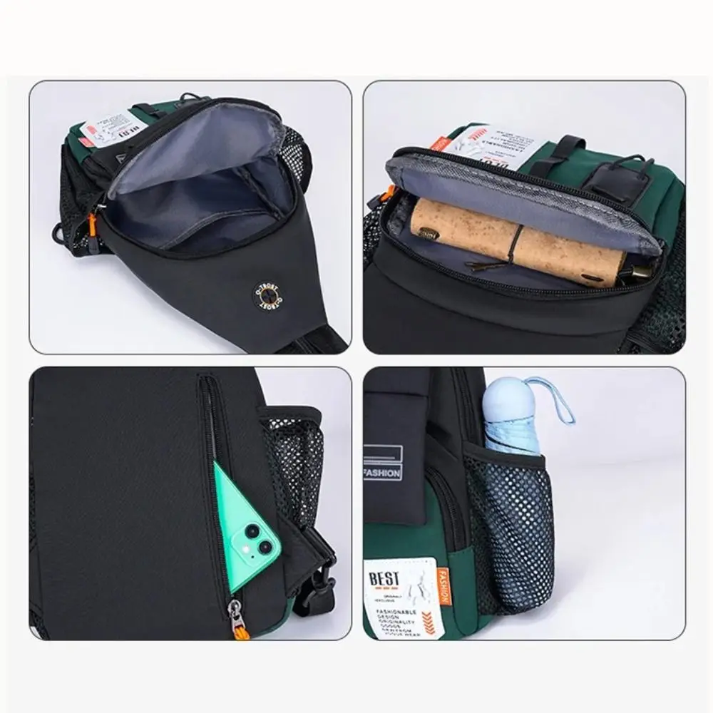 Portable 2 in 1 Men's Chest Bag Large Capacity Oxford Cloth Men's Shoulder Bag Anti-theft Outdoor Backpack Crossbody Bag