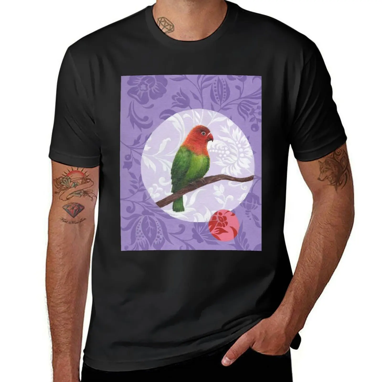 Lovebird T-Shirt Blouse oversized Short sleeve tee mens graphic t-shirts