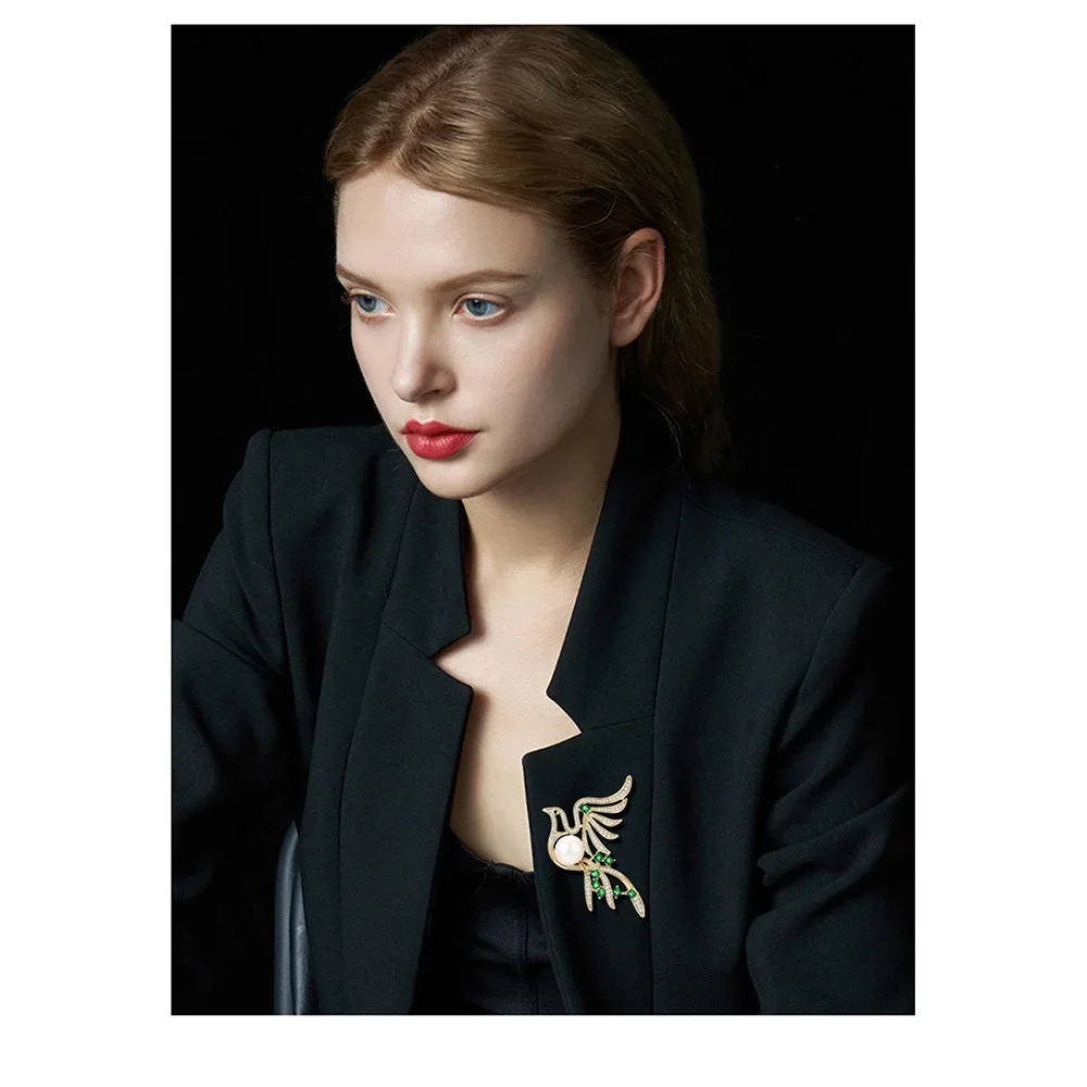 Exquisite Magpie Bird Brooch, High-end Female High-end Luxury Niche Hollow Design Suit Coat Decoration Office Party Accessories