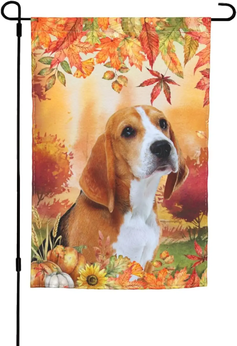 Welcome Fall Basset Hound Dog Leaves Garden Flag 12x18 Inch Double Sided Vertical Decoration Yard Small Flag For Outside Holiday