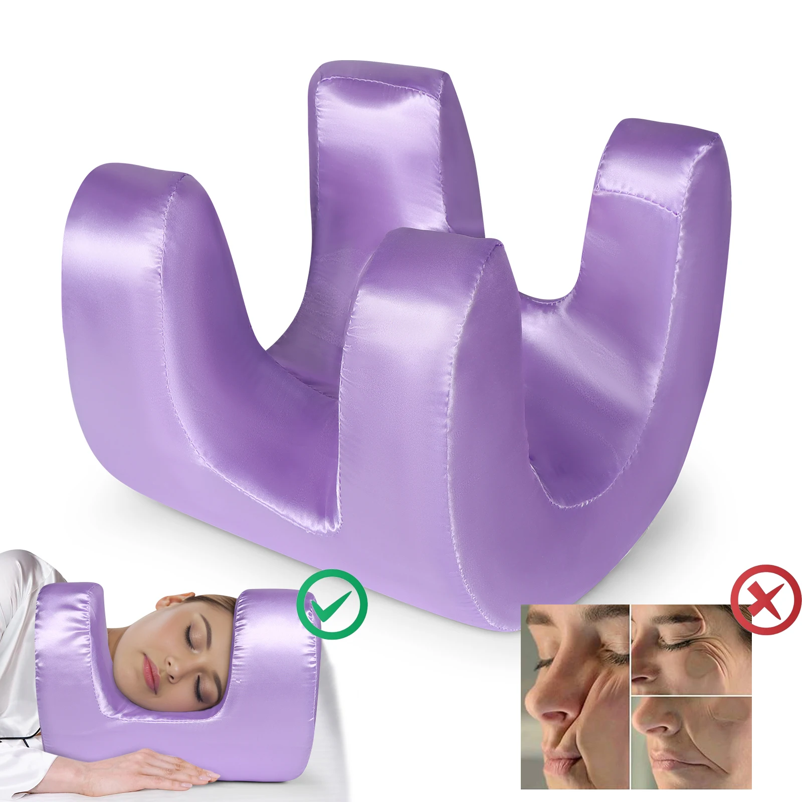 Anti-Wrinkle Face Beauty Pillows Massage Pillow Side Sleeper Anti-Wrinkle Supportive Beauty Sleep Pillows Hygienic Design