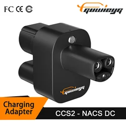 GUWIEYG CCS2 do Tesla EV Adapter ładowania 250A CCS2 Combo dla konwertera Tesla do ładowarki samochodowej CCS2 Tesla Adapterr