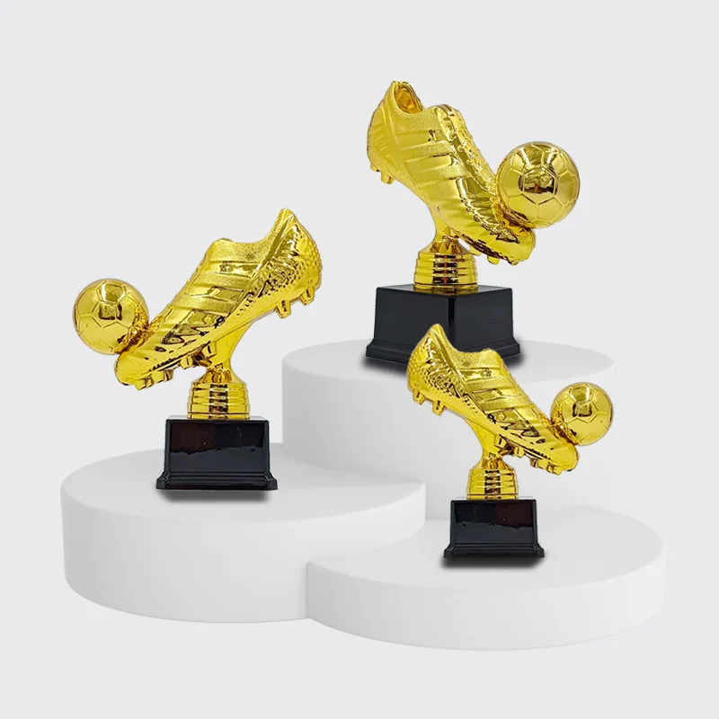 

Gold-tone Boot Trophy Model Football Soccer League Best Shooter Award Collectible Souvenir Gift For Fans Desktop Ornament